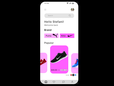 Shoes app design ui ux uiux design