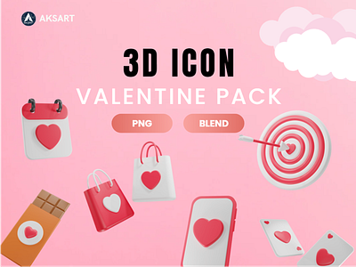 Valentine's Icon 3d 3dblender 3dicon blender design graphic design illustration love romantic ui