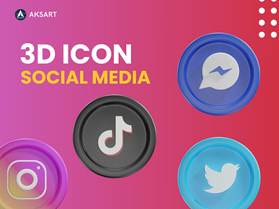 Social Media Icon 3d Ilustration 3d 3dicon blender branding illustration logo ui