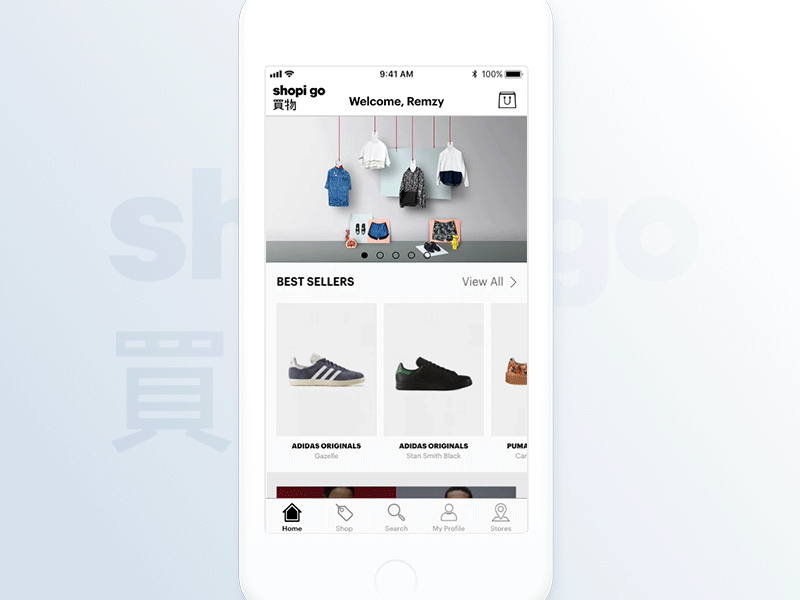 Shopigo - Add Item To Bag Interaction addtobag addtocart app bag cart e commerce interaction product detail shopigo