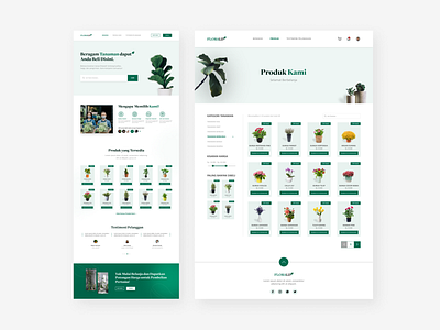 Garden Shop Pages e commerce flower flower pot graphic design green landing page plants pot shop ui website