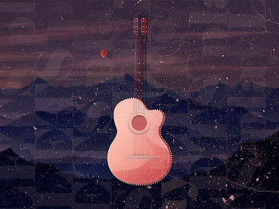 Lets Play! guitar illustration play