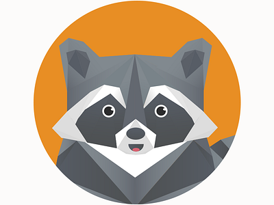 Polygonal raccoon animal polygonal raccoon