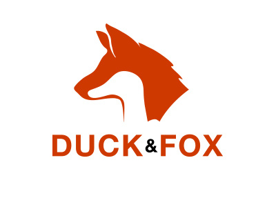Duck and Fox animal brand duck forest fox heads logo nature negative wild