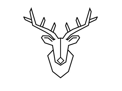 Deer animal deer elk lines minimal nature wild