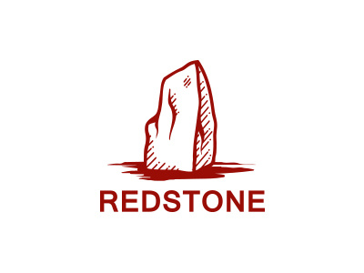 Redstone boulder minimalistic organic stone