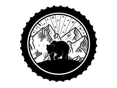 Bear Bike animal bear bicycle bike danger forest logo montana mountain snow tire tour