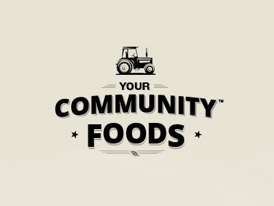 Your Community Foods black food logo organic vector