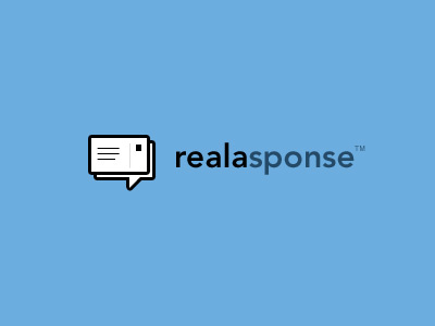 New Realasponse Logo blue flat icon logo postcard real estate vector