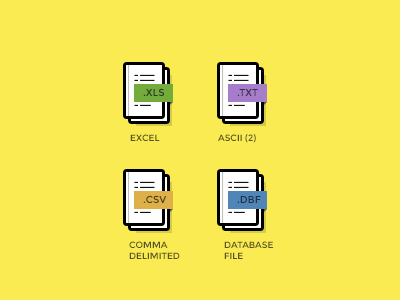 List Formats business files flat icons interface vector