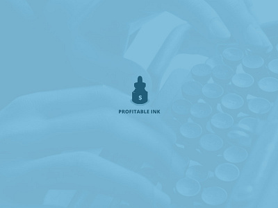Profitable Ink blue bottle icon ink logo typewriter vector