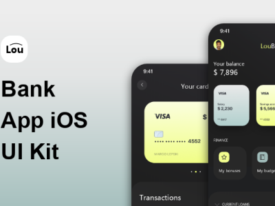 LouBank: Free Bank App iOS UI Kit app collaboration css design devs handoff html ios mockplus prototype prototyping ui ux