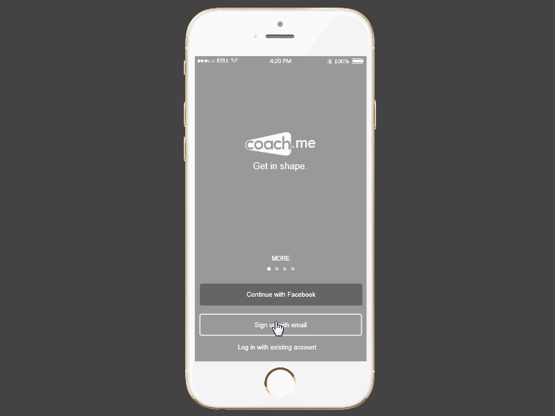Tool App Design Example Coach.me by Mockplus on Dribbble