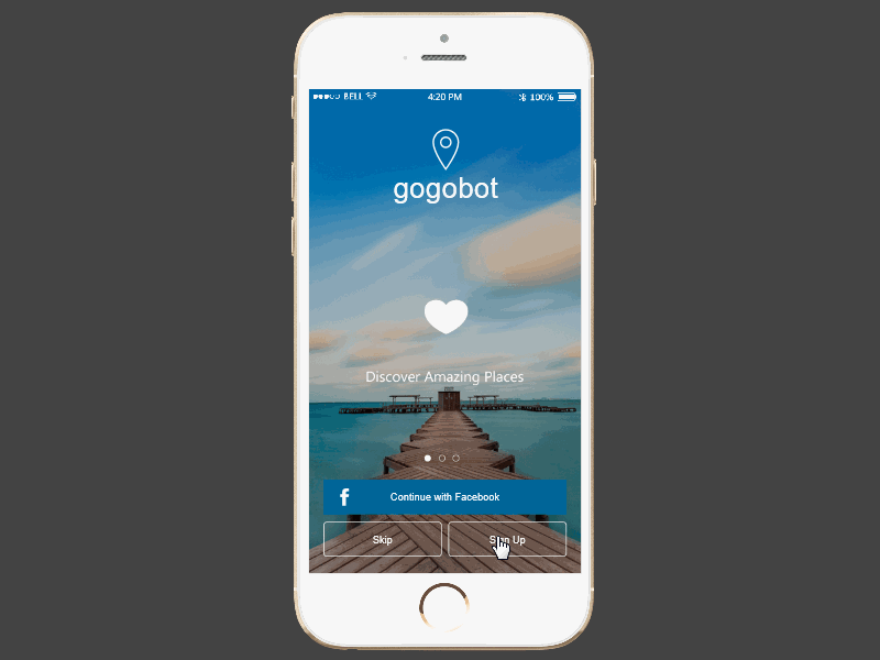 Travel Plan App Prototype Example – Gogobot gogobot interaction design mobile app prototype ui ux