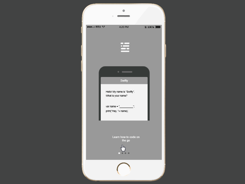 Education App Design Prototype Example – Mimo interaction design mimo mobile app prototype ui ux