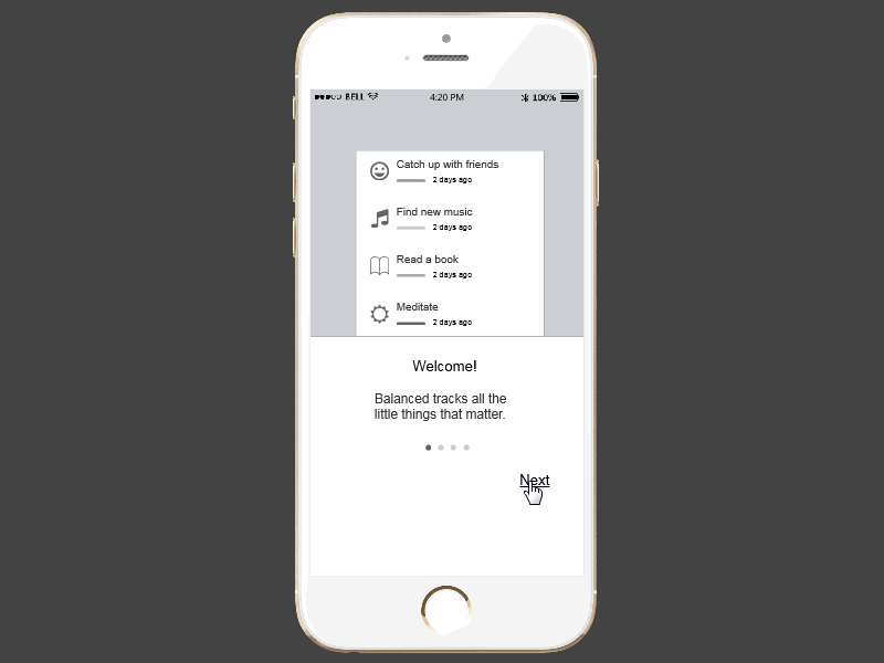 Schedule Management App Prototype Example – Balanced design example design template interaction design mobile app prototype prototyping ui ux