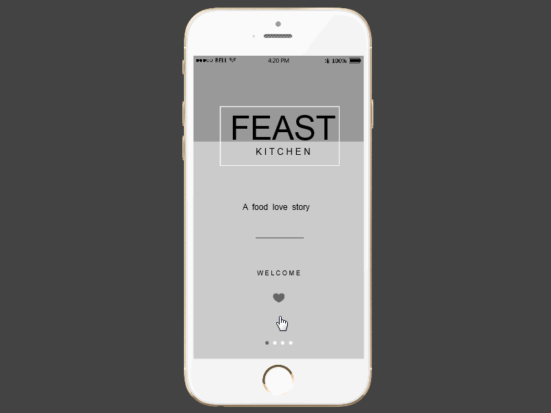 Cooking Recipe App Prototype Example – Feast design example design template interaction design mobile app prototype prototyping ui ux