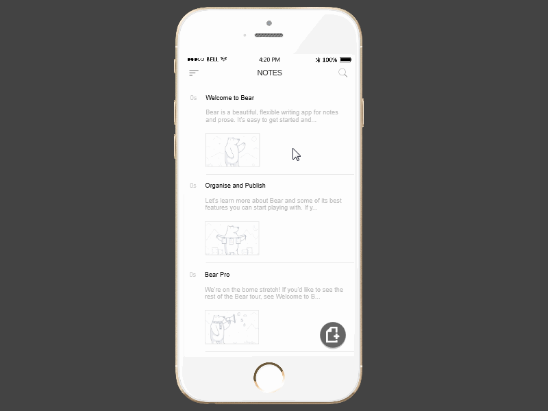 Markdown Writing App Design Prototype – Bear