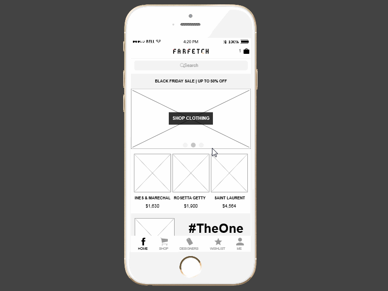 Farfetch app design designer interaction mobile mockplus prototype prototyping ui ux
