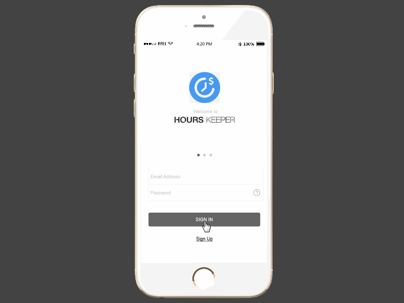 Hours Keeper app design designer interaction mobile mockplus prototype prototyping ui ux
