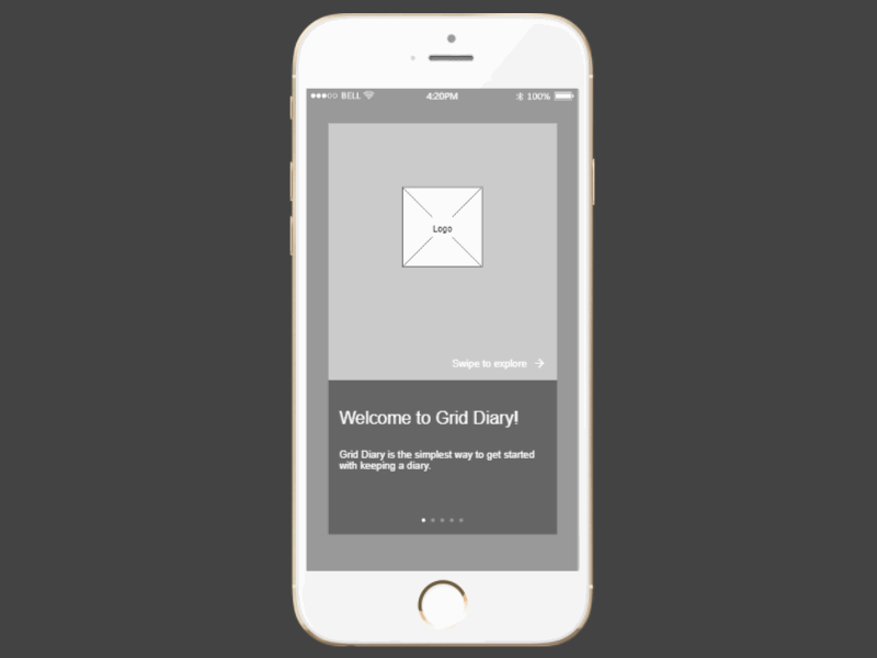 Grid Diary app appdesign design designer giveaway interaction mobile mockplus prototype prototyping ui ux