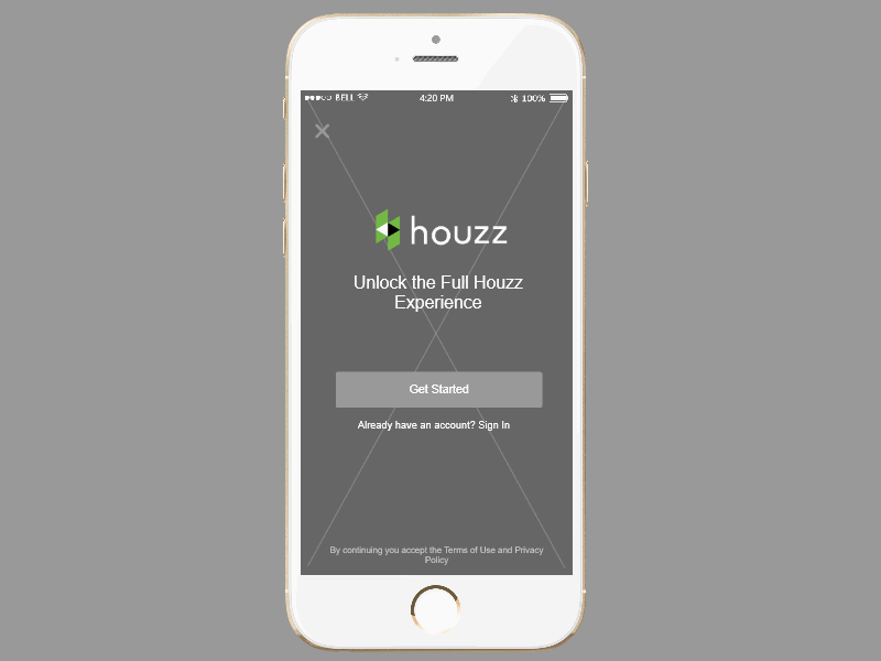 Mobile app prototype design case study- Houzz