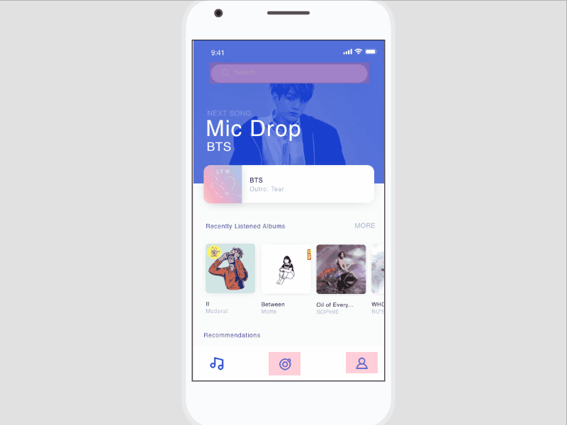 Mockplus iDoc Sample Design – THE HOT 100 (Mobile, Music)