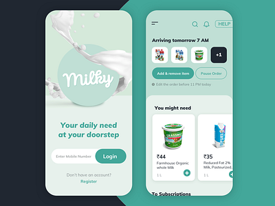 Milky - Ordering milk in daily basis [ Concept design ]