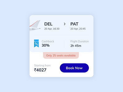 #1 - Daily UI [ Minimal Card design - Book Flights ] app book card dailyui design design inspiration flight app flight booking flights fresh layout minimal ui ui ux visual design