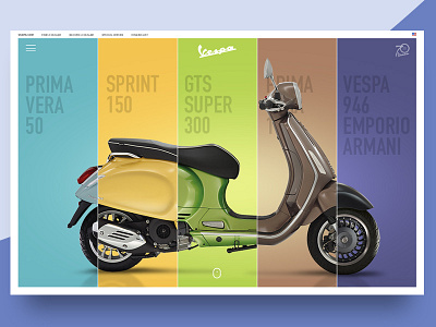 Daily UI 003 / Landing Page (above the fold) challenge concept daily dailyui landing main motorbike page redesign ui vespa