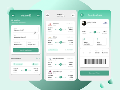 Boarding Pass Mobile App Design app design graphic design ui ux