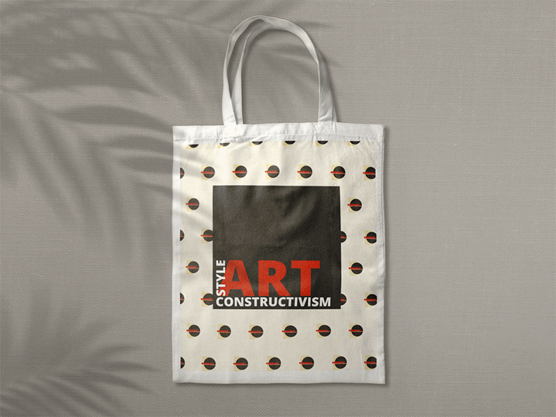 Shopping bag in constructivism style constructivism style graphic design illustration vector