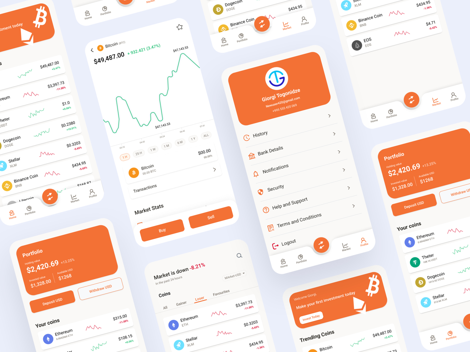 Cryptocurrency app, exchange, investment by Svetlana Postol on Dribbble