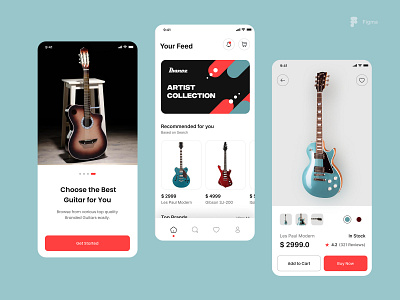 Guitar online store app app application design figma full page guitar landing landing page online store site ui ux web web design web site website