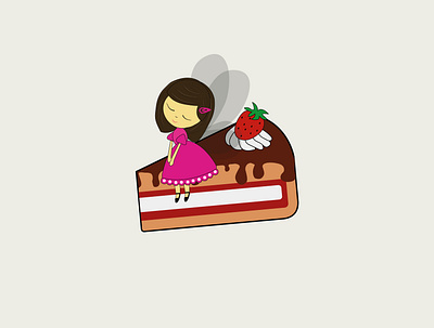 Fairy with cake bakery branding cake design fairy illustration sweet