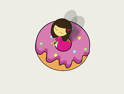 Fairy with donut bakery branding design donut fairy food illustration sweet