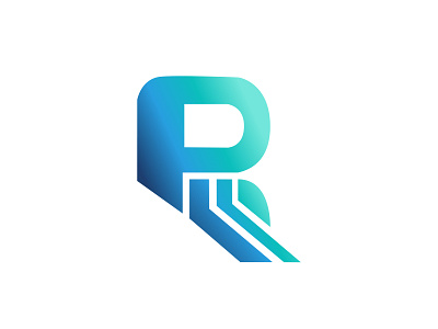 Simple vector logo letter R glossy