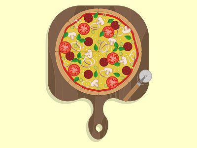Vector illustration of a Pizza snack