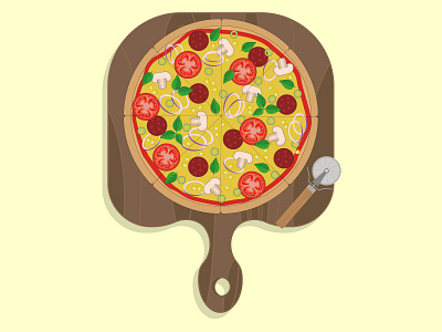 Vector illustration of a Pizza