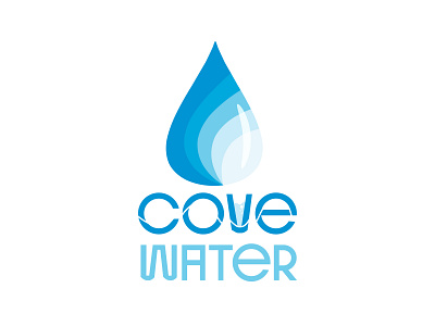 Drinking water company Cove logotype aqua blue branding design drops graphic design illustration logo ocean typography ui ux vector water