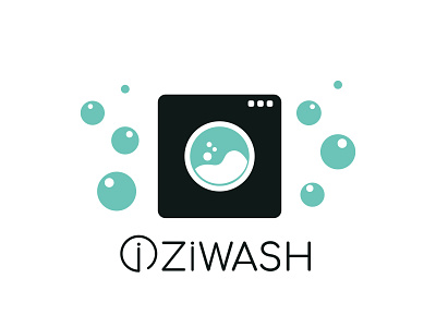 Iziwash laudry service logotype branding bubbles business design graphic design illustration laundryservice logo logotype service soap soapbubbles vector washing machine washingmachine