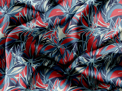 Abstract flowers textile pattern
