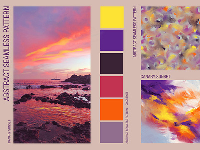 Abstract seamless pattern Canary sunset. Part 1