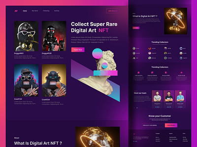 NFT Marketplace Landing page agency agency website bitcoin blockchain crypto cryptocurrency design development agency development website ethereum la landing page nft market place nfts landing page ui wallet web design webdesign website design