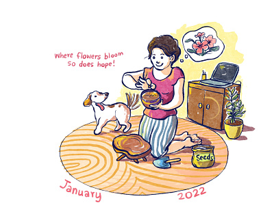 The Lazy Gardener Calendar 2022 - Jan art design graphic design illustration