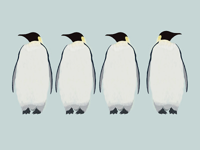 Penguins animals arctic art design digital art flat illustration penguin print society6 turquoise
