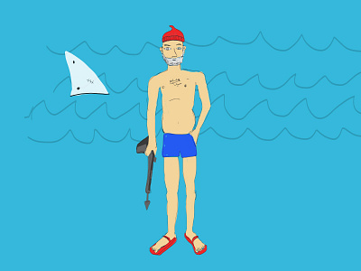 Steve Zissou meets Jaws illustration