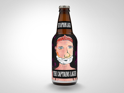 The Captain's Lager beer illustration packaging