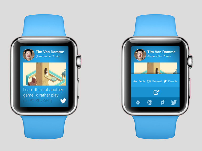 iWatch Twitter - v2 by Ken Kelleher on Dribbble