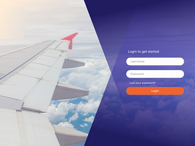 Login airlines getstarted login form login page uidesign